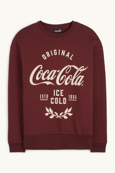 Hommes - Sweat-shirt - Coca-Cola - rouge foncé