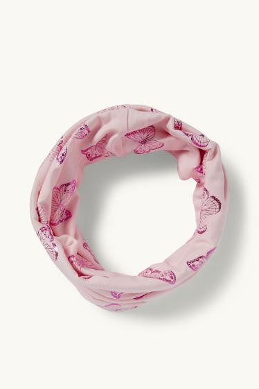 Kinderen: meisjes - Vlinder - colsjaal - roze