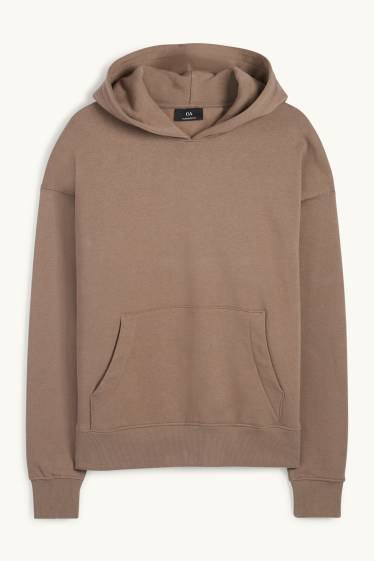 Hommes - Sweat à capuche oversize - marron