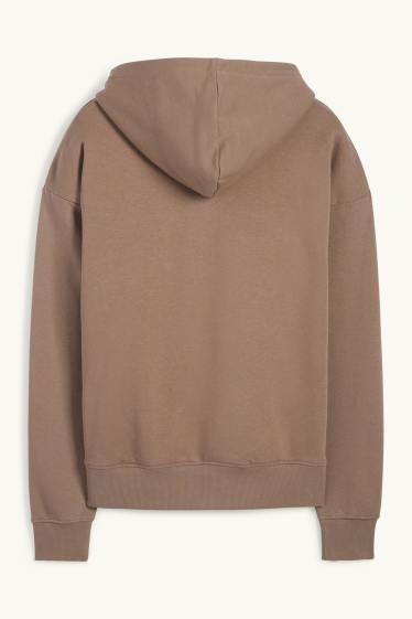 Hommes - Sweat à capuche oversize - marron
