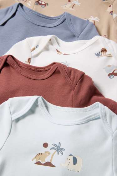 Baby Buben - Multipack 5er - Wildtiere - Baby-Body - taupe