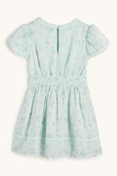 Children Girls - Dress - floral - mint green