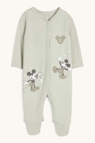 Baby Boys - Mickey Mouse - baby sleepsuit - textured - light green