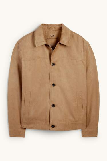 Men - Jacket - faux suede - brown