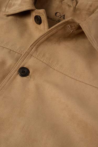 Men - Jacket - faux suede - brown