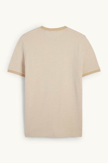 Home - Samarreta de màniga curta - regular fit - texturada - beix