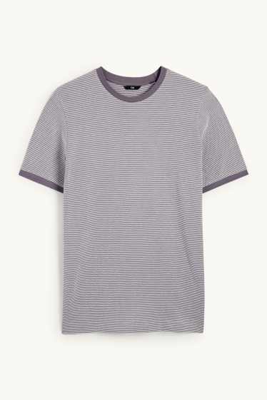 Herren - T-Shirt - Regular Fit - strukturiert - dunkelgrau