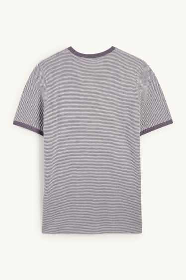 Herren - T-Shirt - Regular Fit - strukturiert - dunkelgrau