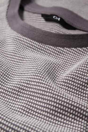 Herren - T-Shirt - Regular Fit - strukturiert - dunkelgrau