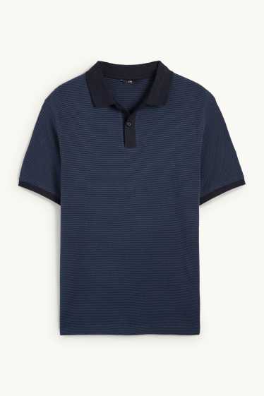 Herren - Poloshirt - Regular Fit - strukturiert - dunkelblau