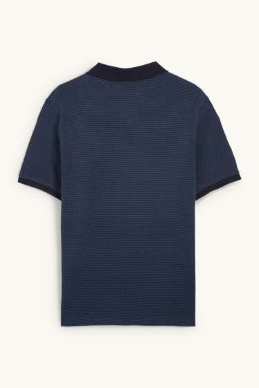 Herren - Poloshirt - Regular Fit - strukturiert - dunkelblau