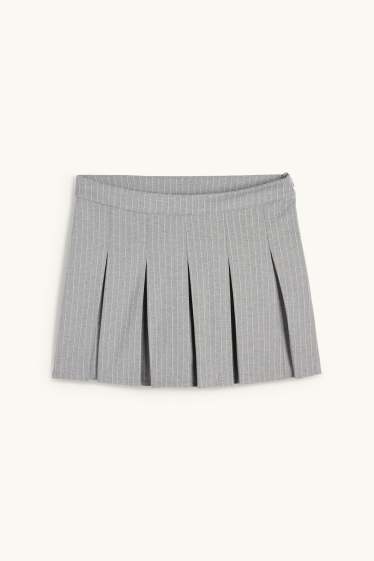 Damen - Skort - gestreift - grau