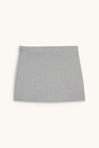 Damen - Skort - gestreift - grau