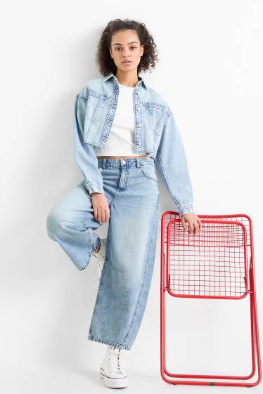 Dámské - Balloon jeans - mid waist - džíny - světle modré