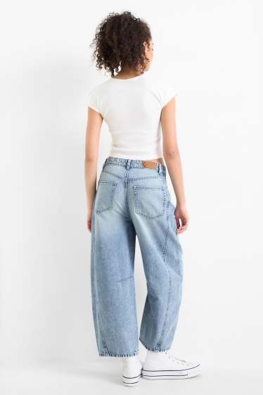 Dámské - Balloon jeans - mid waist - džíny - světle modré