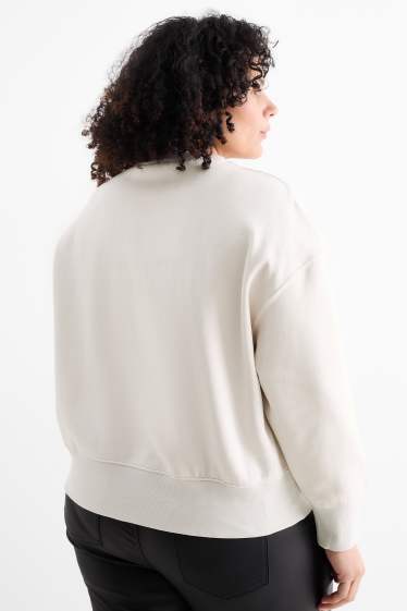 Damen - Sweatshirt - Glanz-Effekt - hellbeige