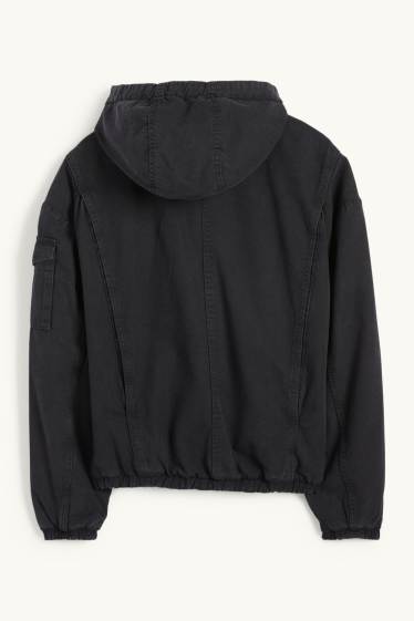 Pánské - Bunda s kapucí - černá