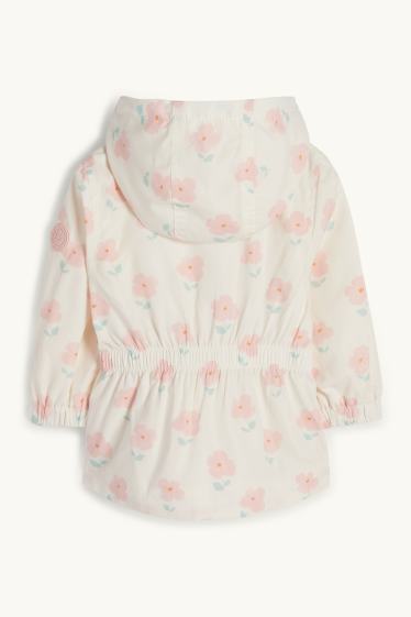 Bébés filles - Veste pour bébé à capuche - à fleurs - blanc crème