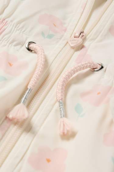 Bébés filles - Veste pour bébé à capuche - à fleurs - blanc crème