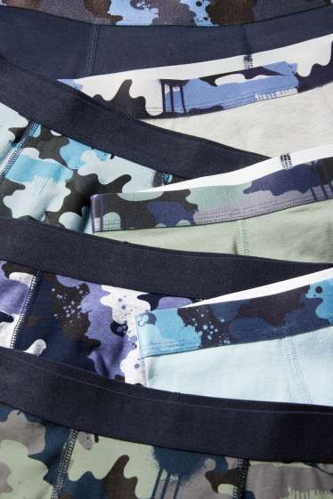 Kinderen: jongens - Set van 7 - boxershorts - met patroon - blauw