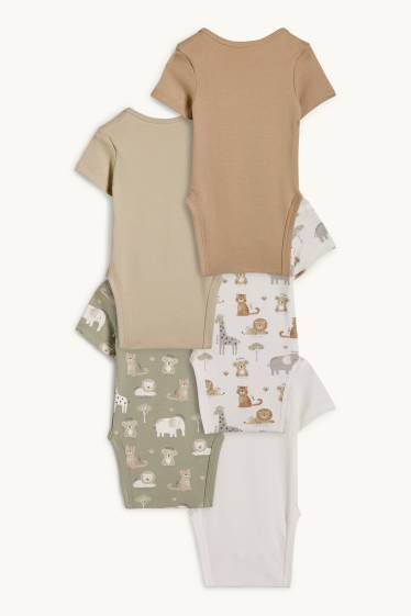 Unisex - Pack de 5 - animales silvestres - bodies para bebé - blanco roto