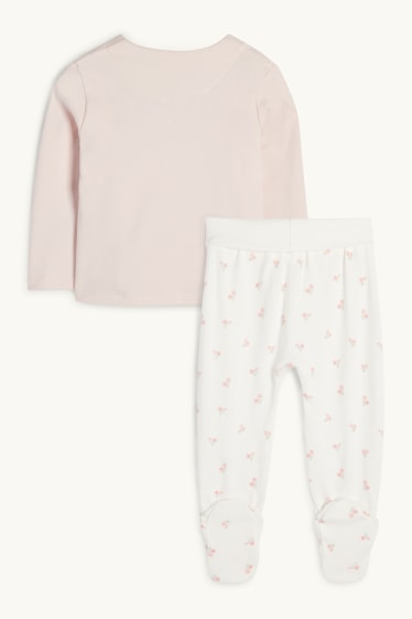 Baby Mädchen - Gans - Erstlingsoutfit - 2 teilig - rosa