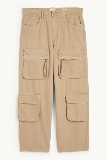 Hommes - Jean cargo - baggy fit - beige