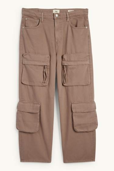 Bărbați - Cargo jeans - baggy fit - maro