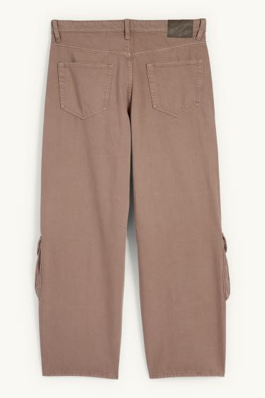 Bărbați - Cargo jeans - baggy fit - maro