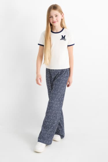 Kinder Mädchen - Set - Milwaukee - Kurzarmshirt und Stoffhose - 2 teilig - dunkelblau