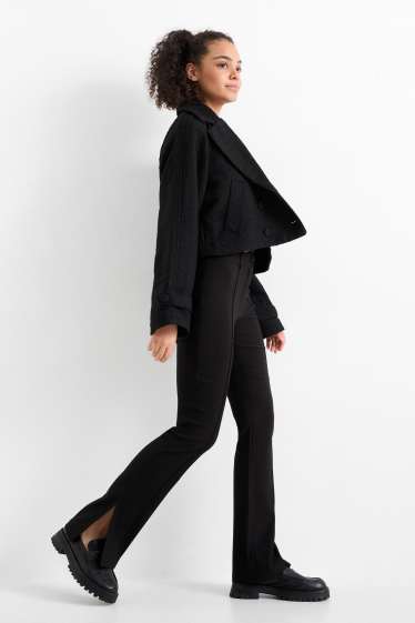 Donna - Pantaloni - vita media - bootcut fit - nero