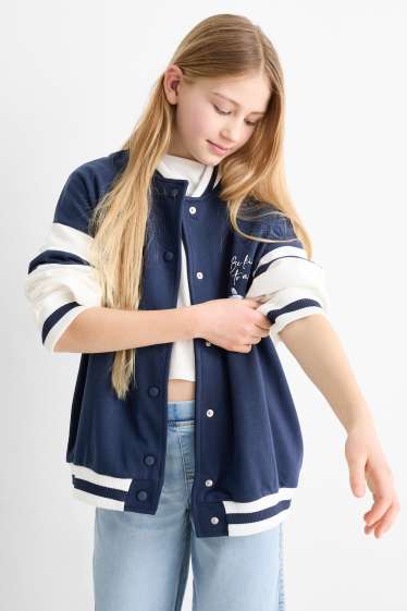 Children Girls - Lilo & Stitch - varsity jacket - dark blue