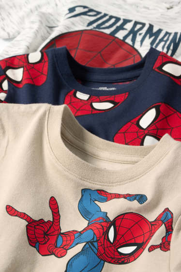 Enfants garçons - Lot de 3 - Spider-Man - T-shirt - bleu / beige