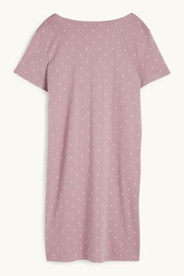 Femmes - Chemise de nuit - à motif - rose foncé