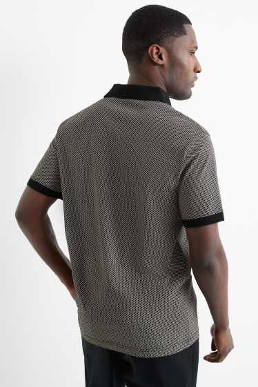 Hommes - Polo - à carreaux - noir