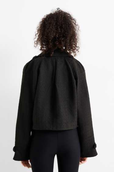 Dámské - Krátká bunda - strukturovaná - černá