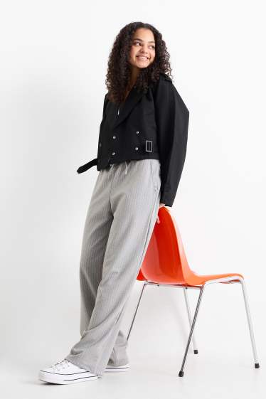 Femmes - Pantalon de jogging - à rayures - gris