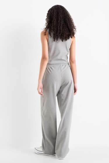 Femmes - Pantalon de jogging - à rayures - gris