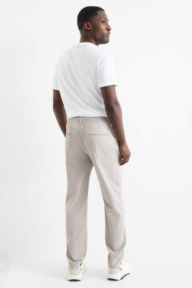 Pánské - Kalhoty chino - tapered fit - strukturované - béžová
