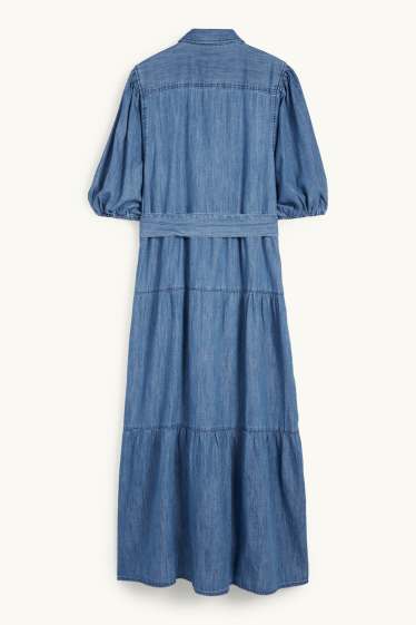 Women - Denim shirt dress - blue denim
