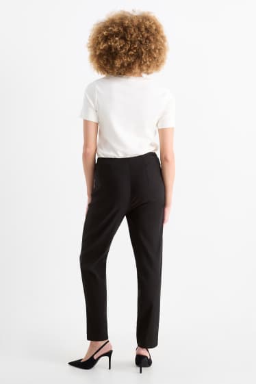 Dona - Pantalons de tela - high waist - slim fit - negre