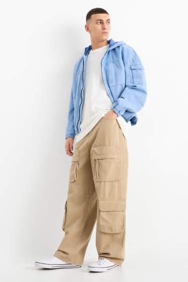 Hommes - Jean cargo - baggy fit - beige
