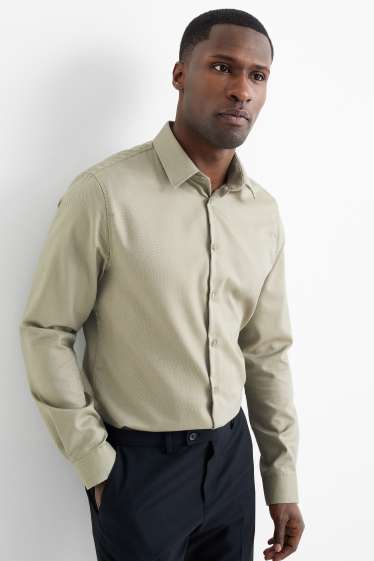 Men - Business shirt - slim fit - kent collar - non-iron - light green