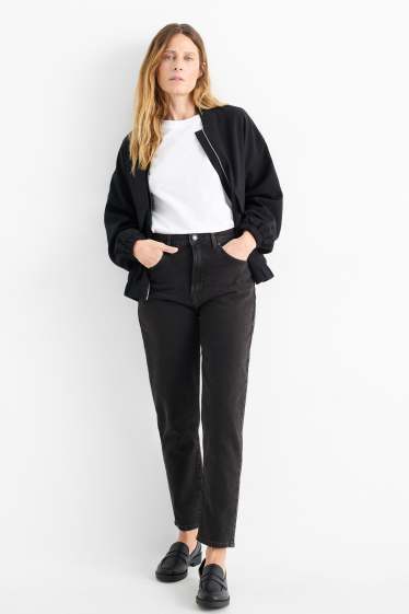 Donna - Mom jeans - vita alta - LYCRA® - nero