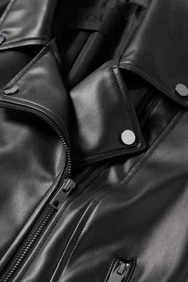 Dames - Bikerjack - imitatieleer - zwart