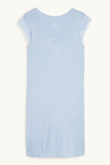Femmes - Chemise de nuit en viscose - bleu clair