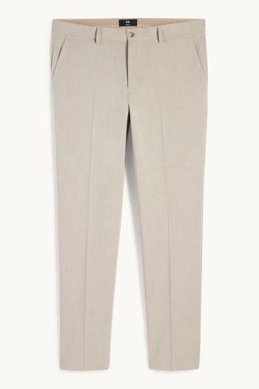 Heren - Broek uit het combi-systeem - slim fit - elastisch - licht beige