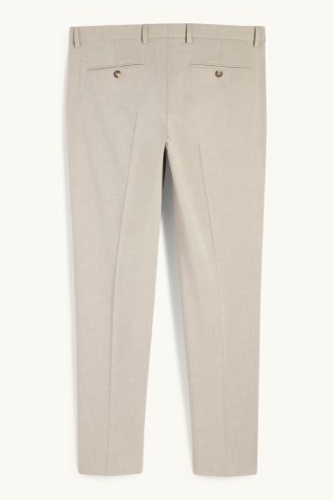 Heren - Broek uit het combi-systeem - slim fit - elastisch - licht beige
