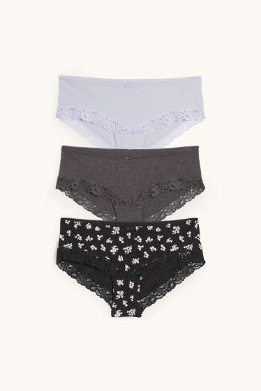 Women - Multipack of 3 - hipster - black