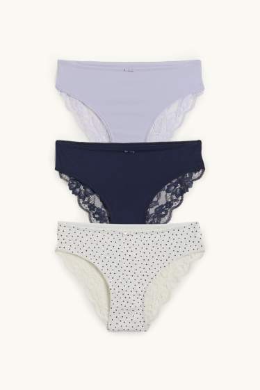 Damen - Multipack 3er - Slip - grau